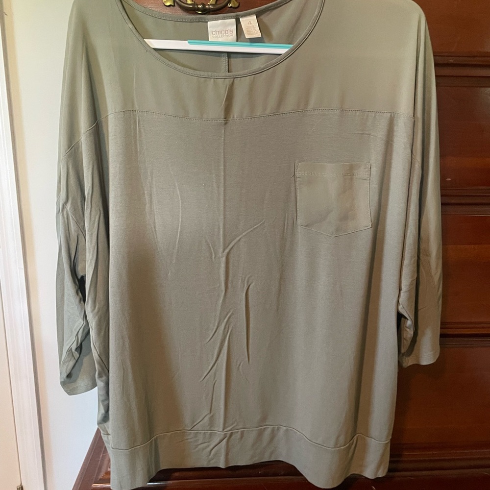 Women's Olive Green Top Chicos 4